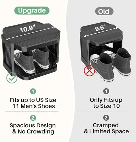 Kitstorack 8-Tier Vertical Plastic Shoe Rack, Freestanding Stackable Storage Organizer for Small Closets and Tight Spaces - Image 4