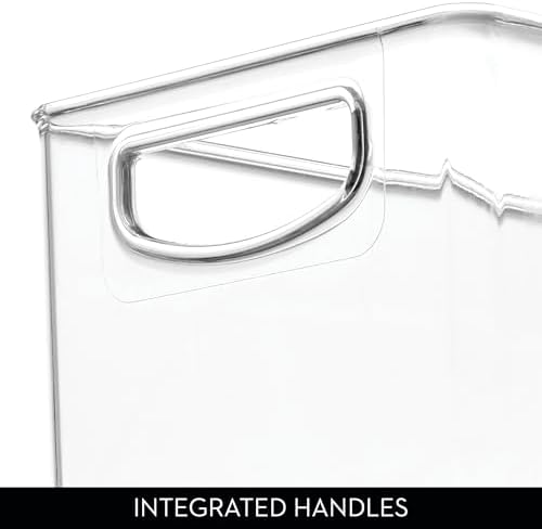 iDesign Plastic Stackable Pantry Bin with Handles, Set of 4, Clear - Image 5