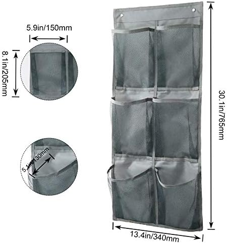 2Pack Canvas Shoe Organizer, Wall or Door Mount, Gray - Image 2