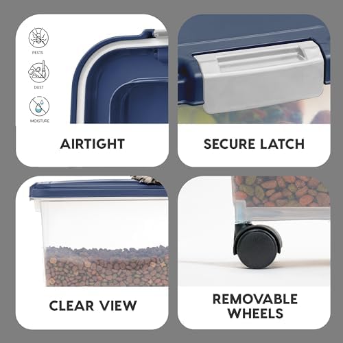 IRIS USA Dog Food Storage Container, Up to 30 lbs, Navy, Made in USA - Image 5