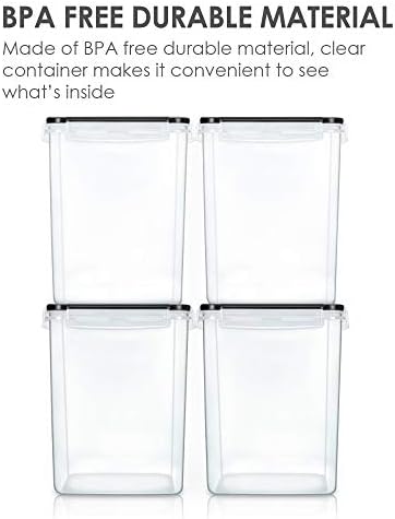 Vtopmart 5.2L Flour Sugar Storage Containers, 4 PCS, Black - Image 3
