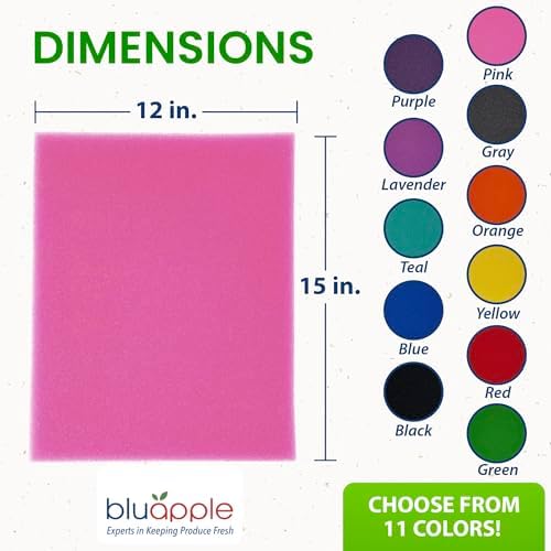 Bluapple FreshMats Washable Fridge Mats, Pink, 12x15, Set of 4 Mats - Image 4