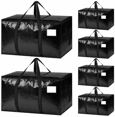 6 Pack Heavy Duty Waterproof Moving Bags, Foldable Totes by Unknown