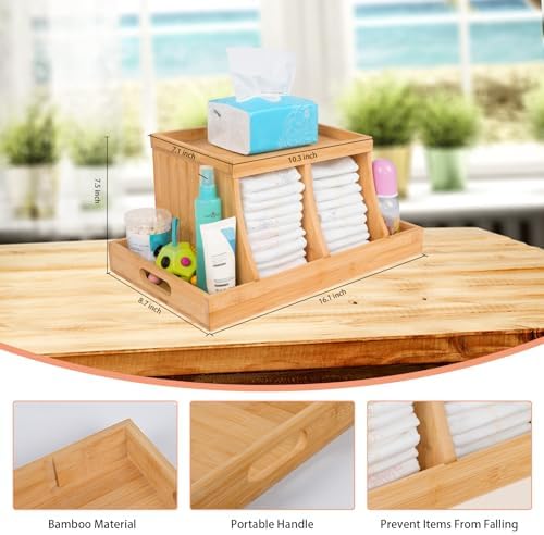 Three colors Bamboo Diaper Organizer, Wooden Diaper Caddy, Changing Table Organizer Storage Organizer, Nursery Baby Organization - Image 5