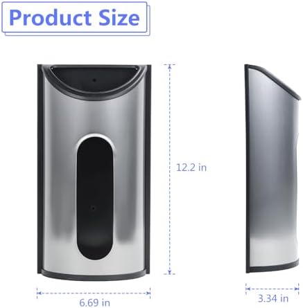 Magnetic Wall Mounted Trash Bag Holder, Grocery Bag Holder Stainless Steel Kitchen Trash Bag Organizer Anti-Fingerprints Magnet and Scraw for Kitchen Garage Barn Storage Room - Image 2