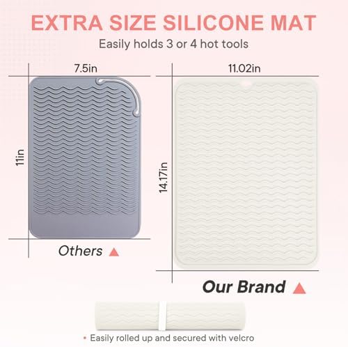 Suafrnut Oversize Silicone Heat Resistant Mat for Hair Tools(14.2" x 11") - Image 3