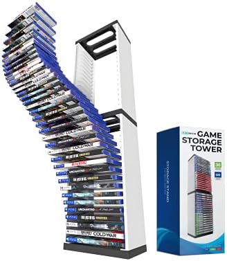 Video Game Storage Tower for PS5/PS4, 36 Disc Game Holder 6.6 x 4.7 x 29 In by Skywin