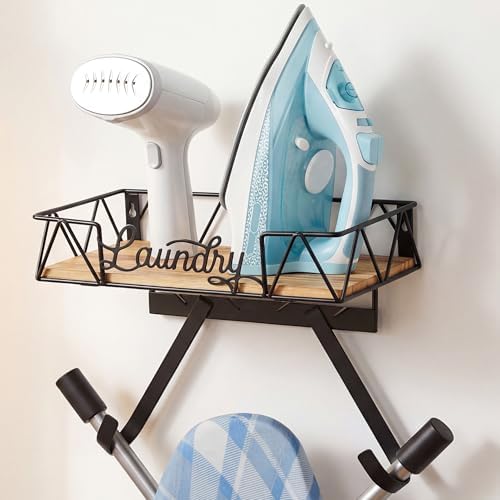 PERFNIQUE Ironing Board Holder Wall Mount, Ironing Board Hanger, Iron Board Wall Mount(T&V Shaped), Iron Storage, Laundry Room Organization&Farmhouse Laundry Room Decor by PERFNIQUE