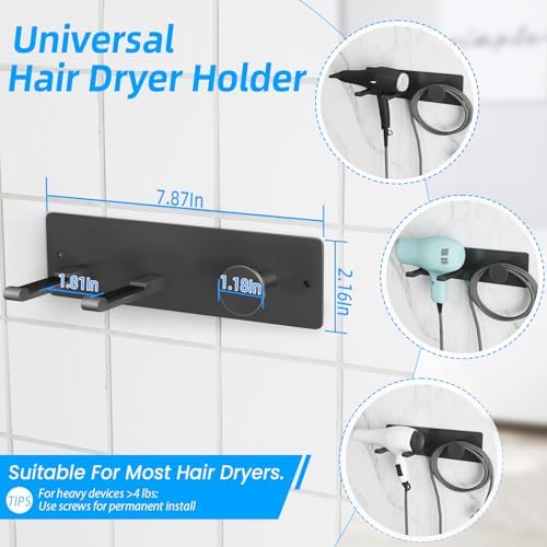 XIGOO Self Adhesive Hair Dryer Holder Wall Mounted - Image 2