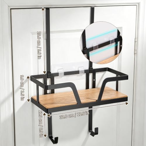 Over The Door Ironing Board Hanger Wall Mount with Wood Shelf, 40 LBS - Image 3