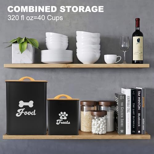 Dog Treat Container 2PCS, Dog Food Storage Container with Lids Airtight, Dog Treat Jars for Kitchen Counter-7+3Lbs, Small Dog and Cat Cookie Jar for Storage, Pet Treat Container (Upgraded) Black - Image 5