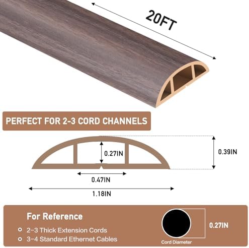 LSGCQ Floor Cord Cover Self Adhesive Cord Hider Floor Cable Management - Image 2