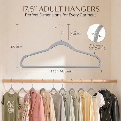 SMARTOR Plastic Hangers 20 Pack - Thin Hangers for Space Saving - Gray - Image 6