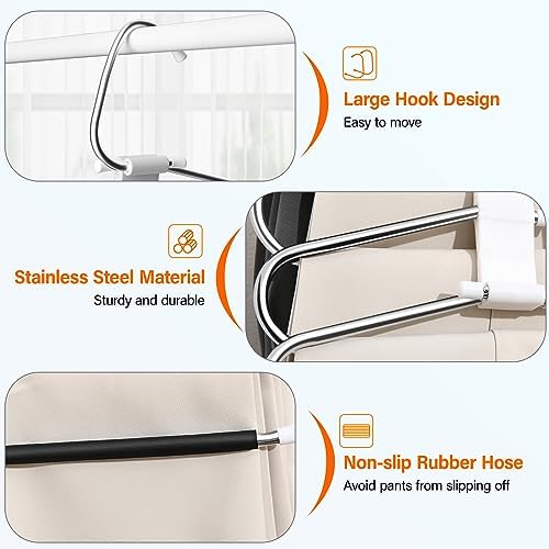 Upgraded Collapsible Pants Hangers Space Saving, 6 Layers Clothes Rack, Stainless Steel Multifunctional Closet Organizer, Non Slip Metal Hangers for Pants Jeans Skirts Trousers (2 Pack) - Image 5