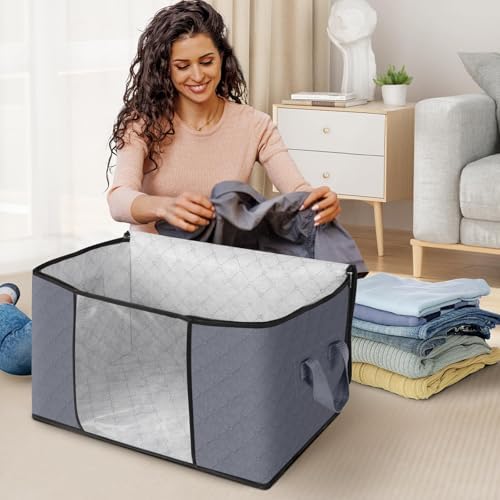 Fab totes 6 Pack Storage Bags for Clothes Blanket Storage Bins with Lids - Image 3