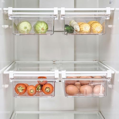 Fridge Drawer Organizer, Pull Out Shelf Storage Transparent Organizer, Large Capacity Transparent Fridge Storage Container Holder, for Egg, Fruit, Vegetable, Seafood, Meat(30.5x20x9.5cm) - Image 6