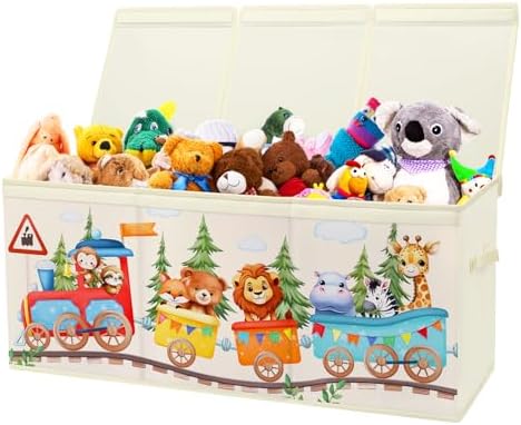 decalsweet Large Toy Box Collapsible Chest Organizer with Flip Lid for Kids by Decalsweet