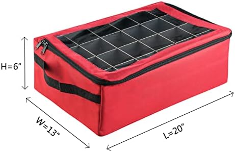 TINY TIM TOTES | Premium | Ornament Organizer | Space Saving | Red and Green (Red) - Image 6
