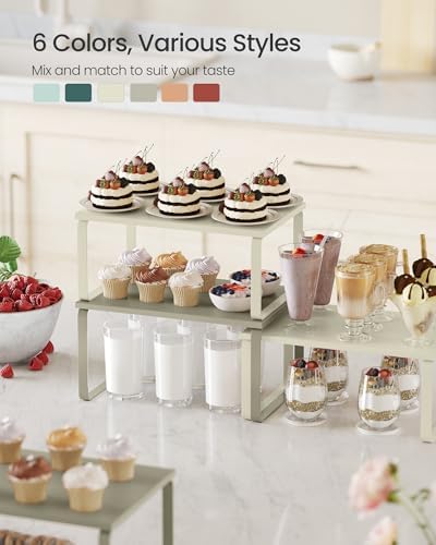 SONGMICS Cabinet Organizer Shelf, Set of 2 Spice Rack, Kitchen Storage - Image 3
