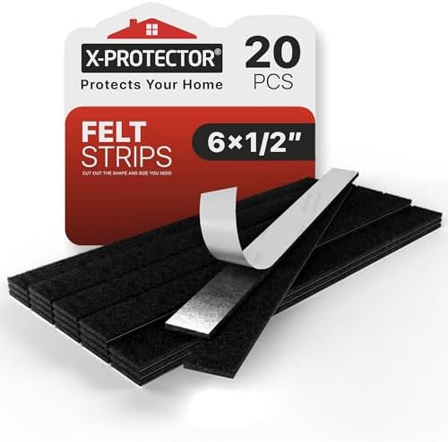 X-Protector Premium Felt Furniture Pads - 20 PCS 6 x 1/2" - Black by X-Protector