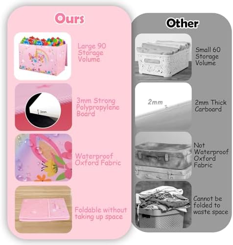 Large Toy Box, Sturdy Kids Storage Organizer for Boys Girls, 25"x13"x16" - Image 7