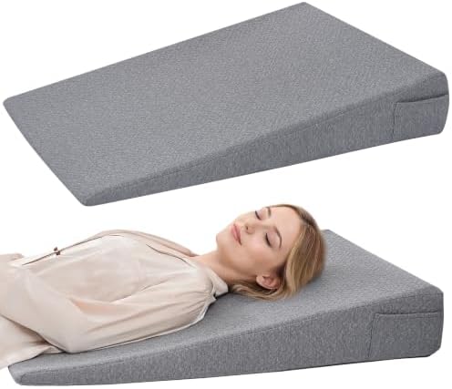 Vekkia 34" Extra-Long Wedge Pillow, 5.5" Bed Wedge Pillow for Sleeping,Gray by Vekkia