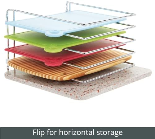 mDesign 5 Slot Pot and Pan Rack — Metal Wire Rack for Cabinets, Pantries or Kitchen Surfaces — Freestanding Pan Stand for Pans, Pots, Lids and Crockery – Silver - Image 5