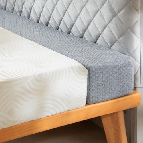Bed Gap Filler for Headboard & Wall, Mattress Extender Pillow with Removable Cover & Memory Foam, Fills Gaps Between Mattress and Headboard, Stops Items Falling (Light Gray, King Size) by Cherryarn