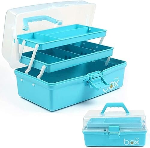 TERGOO 13in Lager Plastic Craft Organizer and Storage 3-Layer Tackle Box by Focusonefficientstorage
