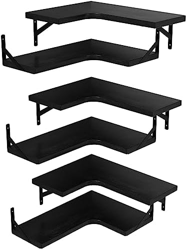 LEOPO Corner Floating Shelves Wall Mounted Set of 6, Corner Wall Shelve by FinestHomeDecor