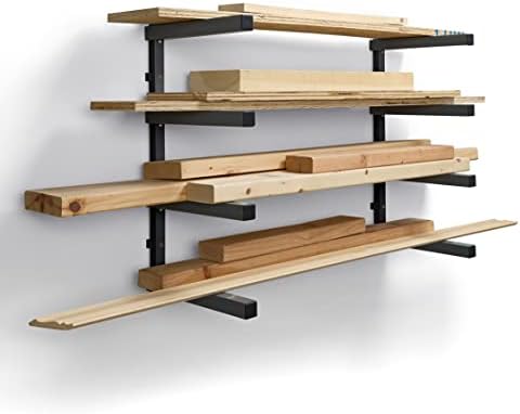 BORA 4-Level Lumber Storage Rack Wall Mount Wood Rack For Garage Organizer by BORA