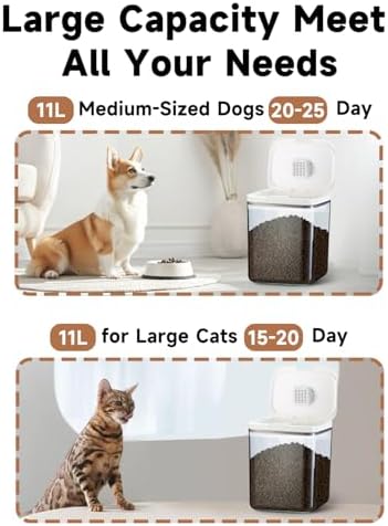 LivLab Mker 15 lb Airtight Pet Food Storage Container, 11 L, White - Image 2