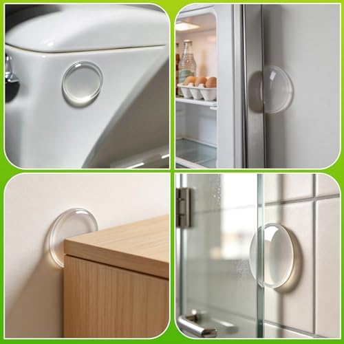 Clear Door Stoppers for Wall, 2" Self-Adhesive Door Knob Wall Protectors, 6 Pack Door Handle Stoppers, Door Bumpers to Prevent Scratches on Walls & Doors - Image 4