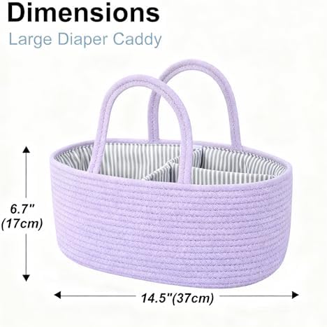 DUHEL Diaper Caddy Organizer with Handle(Purple) - Image 2