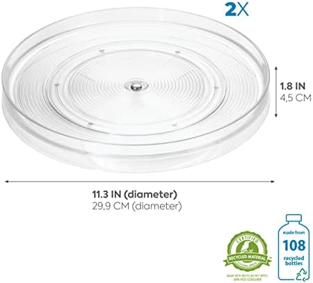 iDesign 11-Inch Round Lazy Susan Organizer for Kitchen or Pantry Storage - 2 Count - Clear (Pack of 8) - Image 3