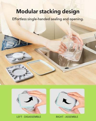 Airtight Food Storage Container with One-Touch Lid, 8-Piece Set (1.3, 2.1, 2.9, 3.6 QT* 2) Stackable Durable BPA-Free for Flour, Cereal & Complete Pantry Organization. - Image 5