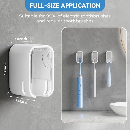 MOPMS Single Slot Toothbrush Holders Wall Mounted with Cover for Bathrooms - Image 5