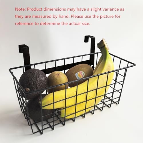 MaraFansie Basket with Hook, Grid Storage Basket, Over the Cabinet Door Organizer, Wire Hanging Basket with Hook Over the Railing, Under Sink Kitchen Cabinet, Pantry, Bathroom, Black, 4 Pack - Image 6
