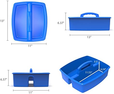 Storex 2-Compartment Large Caddy – Multipurpose Classroom Organizer with Handle, Assorted Colors, 6-Pack (00948E06C) - Image 6