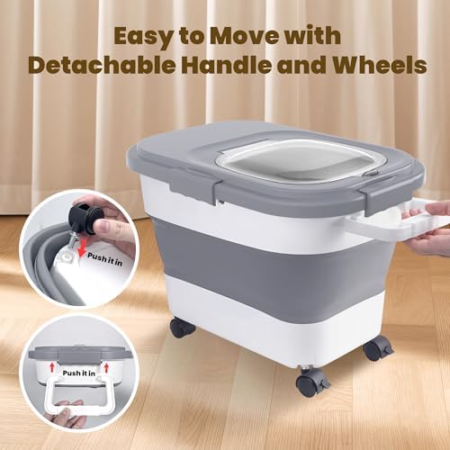 HOYTAMDA 20-30Lbs Collapsible Rice Container,Food Storage Containers Wheels - Image 4