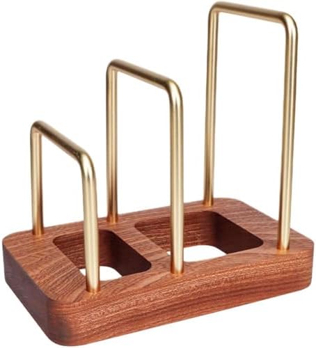 Chopping Board Rack with Wood Base Multi Layer Lid Holder Baking Pan Storage Organiser Cabinet Accessory for Home Kitchen by Luxylei