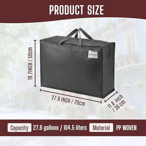 VENO Heavy Duty Moving Bags, Storage Bags, 27 Gallon, Dark Gray, 4 Pack - Image 3