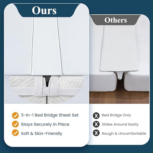 FeelAtHome 3-in-1 Bed Bridge Twin to King Converter with Sheet & Strap - Image 4