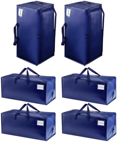 VENO 6 Pack Heavy Duty Moving Bags with Backpack Straps, Zippers & Handles, Extra Large Packing Bags for College Dorm Essentials, Moving Supplies Alternative to Cardboard Moving Boxes by Veno