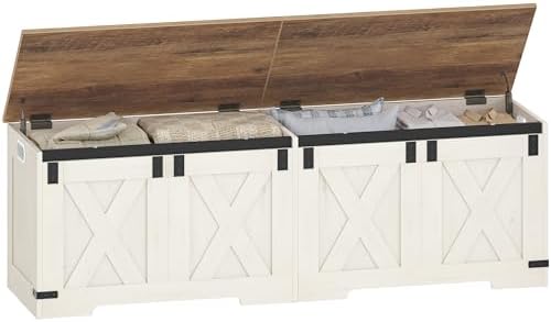 Hzuaneri 59 inches Farmhouse Storage Chest and Bench | 70 Gal | 330lb Seat by Hzuaneri
