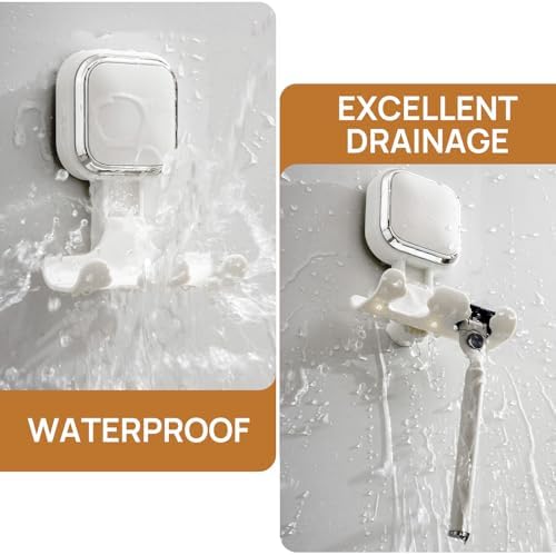 LEVERLOC 2 Pack Vacuum Suction Cup Razor Holder for Shower No Drill, White - Image 3
