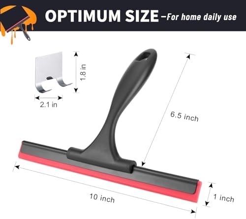 SetSail Squeegee for Shower Glass Door,10 Inches, Black Red - Image 2
