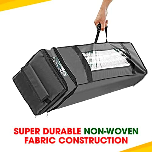 ProPik Wrapping Paper Storage Bag with Pocket and Handles Including Hanging Loop Heavy Duty Material with Clear Window 47 x 10 x 10 Inch Fits 40 Inch Long Rolls (Gray, 1 Count) - Image 3