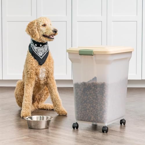 IRIS USA Dog Food Storage Container, Up to 58 lbs, Almond, Made in USA - Image 2