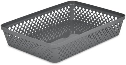 Glad Plastic Storage Basket Set - Multipurpose Drawer Trays, Kitchen Pantry Containers, and Bathroom Bins - 3 Pack Large Organizers, Grey - Image 3